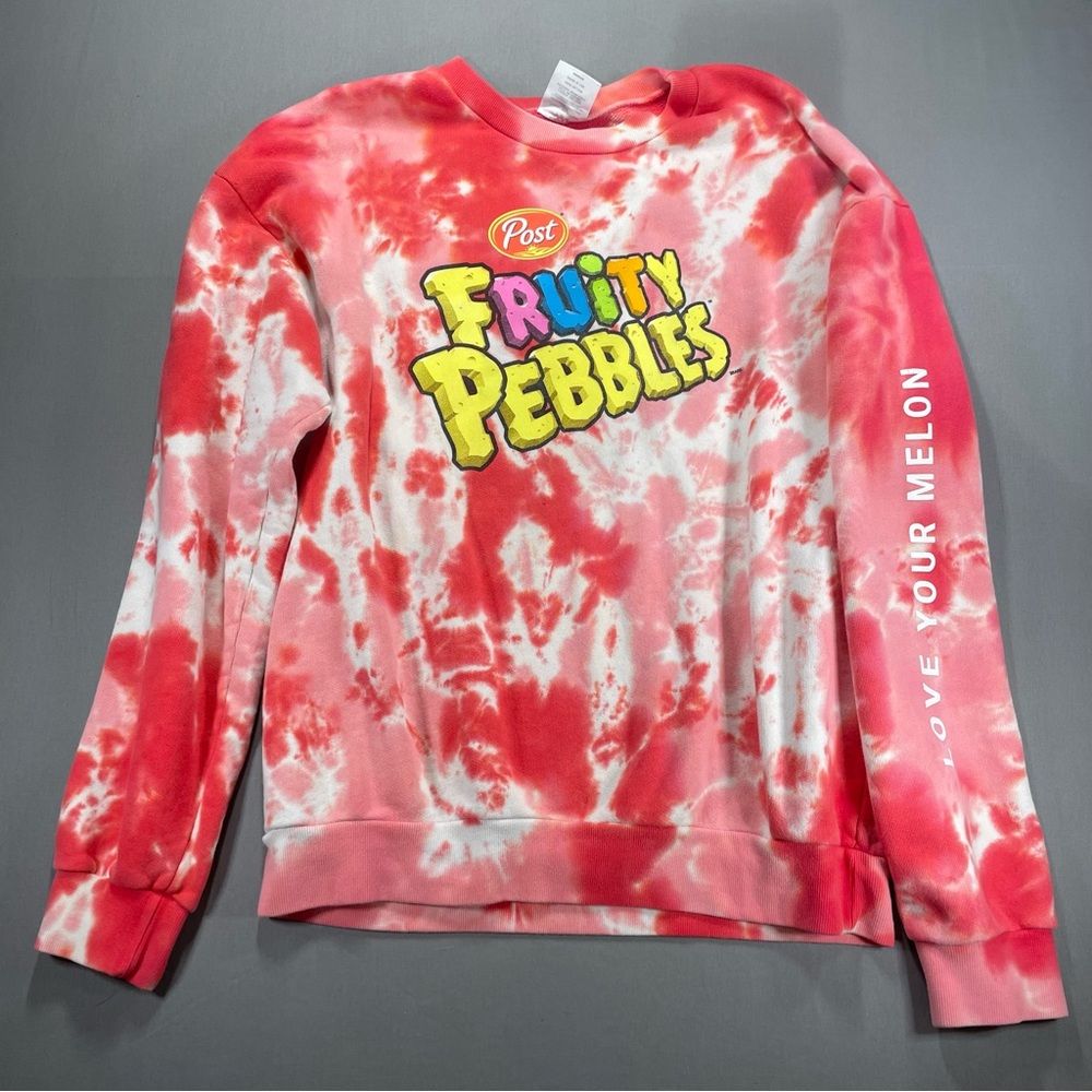 Fruity Pebbles x Love Your Melon Tie Dye Crewneck Sweatshirt - Womens Medium